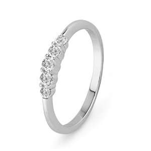  10KT White Gold Round Diamond Five Stone Promise Ring (1/4 