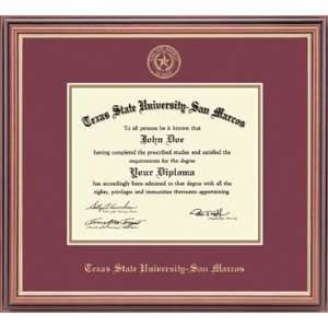 Texas State Bobcats Diploma Frame / regency Gold / Embossed Mat