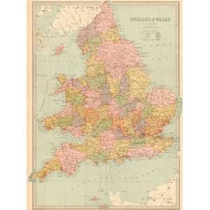  Bartholomew 1887 Antique Map of England