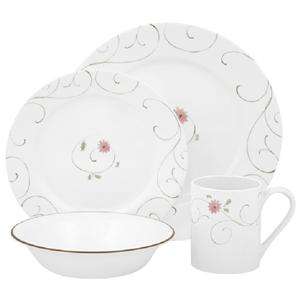 16 pc CORELLE ENCHANTED DINNERWARE SET PINK FLORAL *NEW  