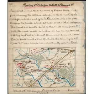 Civil War Map Route of 3rd Corps from Cattlets sic to Greenwich, Va