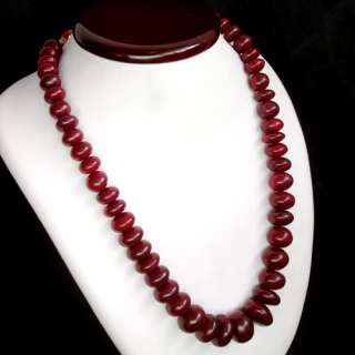 BUYERS MOST DEMANDED AAA 887.00 CARAT NATURAL RED RUBY BEADS NECKLACE 