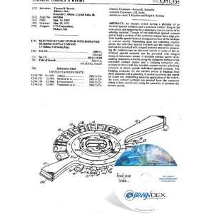 NEW Patent CD for ELECTRIC ROTARY SWITCH WITH IMPROVED STAMPED CONTACT 
