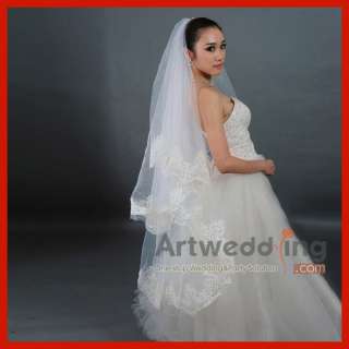 2T 39 Ivory Elbow Length 2 Layers Wedding Bridal Veil Headpieces *NEW 