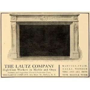  1906 Ad Fireplace Mantel Lautz Company Marble Onyx Work 