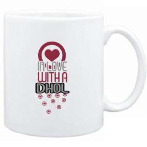 Mug White  in love with a Dhol  Instruments  Sports 