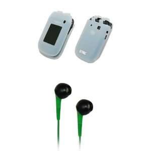  EMPIRE Clear Silicone Skin Cover Case + Green 3.5mm Stereo 