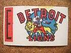 1961 Topps Flocked Football wax pack Insert Detroit Lions E