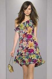   tropical print riffle one shoulder dress size uk 12 original store