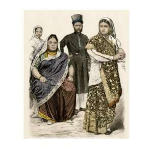 Parsi Woman of Bombay, and a Man and Woman from East India or 