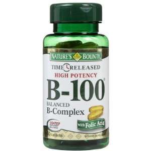  Natures Bounty  Vitamin B 100 Time Release, 60 tablets 