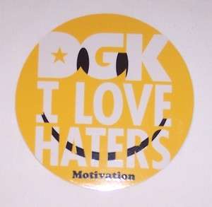 New DGK I Love Haters Sticker Decal Skateboard Happy Face  