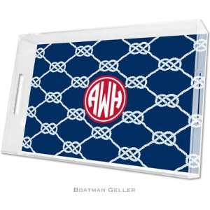  Boatman Geller Lucite Trays   Nautical Knot Navy (Large 