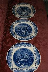 Three vintage delft blue plates   REGINA  