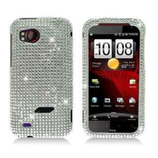  DIAMOND Silver RHINESTONE Bling Case for HTC REZOUND 6425 Jewel Case