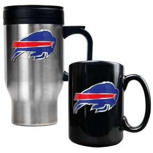 Buffalo Bills Travel Mug & Ceramic Mug Set   Primary Logo  