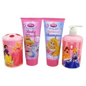Disney Princess Deluxe Bath Set (Toothbrush Holder, Soap / Lotion Pump 