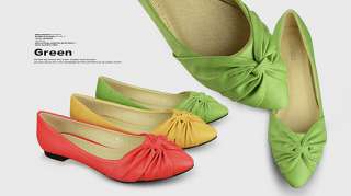 Hot Sale fashion Red Green Apricot Womens Shoes Pointy Toe Flat Pumps 