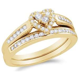  Size 7   10K Yellow Gold Diamond Ladies Bridal Engagement 