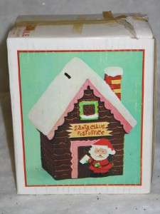 Vintage Christmas Ceramic Santa Claus Post Office Bank  
