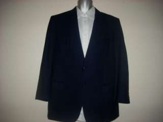   ZEGNA Su Misura Navy Blue Pin Stripe Dress Suit Size 44 R Nice  