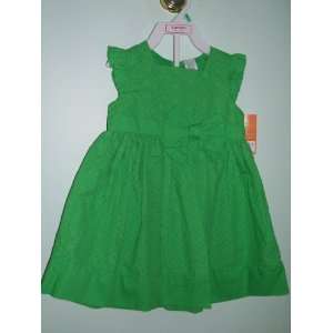    Carters Girls 2 piece Green Eyelet Cotton Dress Set 9 Months Baby