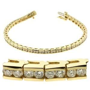   Yellow Gold 3.03 Dwt Diamond Channel Set Tennis Bracelet   JewelryWeb