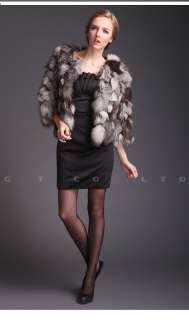 0301 women winter genuine fox fur coat jacket vest stole garment shawl 