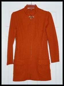 Vtg Knit GILMORE Mad Men Mandarin Collar Fitted Jacket  