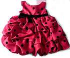 Heartworks NWT $52 Baby Girls Red & Black Bubble Hem Occasion Dress 12 
