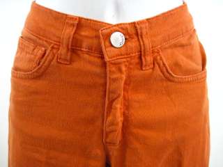 THEORY Orange Denim Straight Leg Jeans Pants Sz 2  