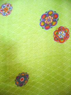 Mint T1129H Vintage Japanese FURISODE Kimono Lime Green Silk  