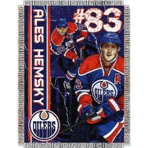  Edmonton Oilers Ales Hemsky Jacquard Woven Blanket Sports 