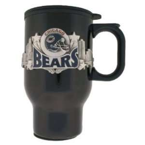  Chicago Bears Pewter Emblem Black Travel Mug