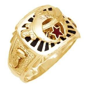  Mens Vermeil Masonic Freemason Shrine Ring (Size 10.5 