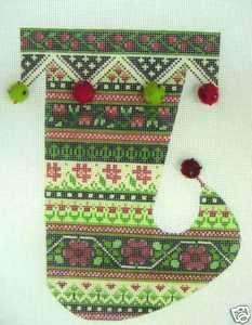 JESTERS CHRISTMAS STOCKING, 18ct Handpainted by Mindy  