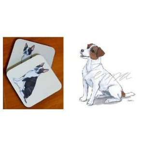  Jack Russell (Brown and White) Beverage Coaster Set