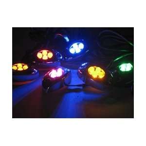  LED Light Pods, 4 LEDs, Oval   12vDC Auto/Motorcycle LED 
