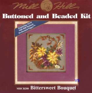 Mill Hill Beads Buttons Counted Cross Stitch kit ~ BITTERSWEET BOUQUET 