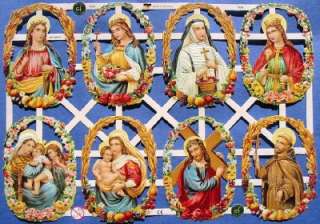 New Victorian Scrap 8 Religious Scenes Mary Jesus Roses  