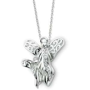    Sterling Silver Antiqued Angel of Motherhood 18in Necklace Jewelry