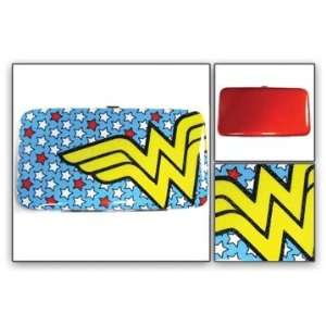 Hinge Wallet   Wonder Woman   Logo Sign Blue