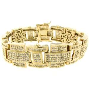  Mens Iced Out Hip Hop 14K Gold Plated 20mm 9 Lab Diamond 