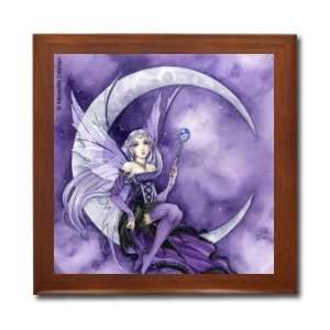 Purple Moon Fairy Ceramic Wood Tile Box MDX25BX By Meredith Dillman