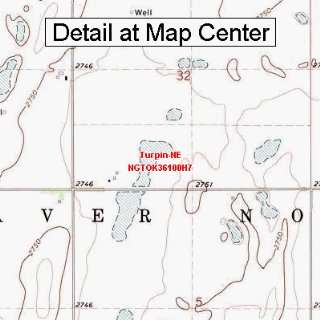 USGS Topographic Quadrangle Map   Turpin NE, Oklahoma (Folded 