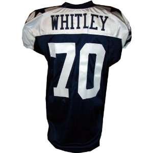  E.J. Whitley #70 Cowboys Game Issued Navy Throwback Jersey 