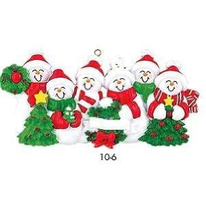  6021 Snowman Family of 6 Personalized Christmas Holiday 