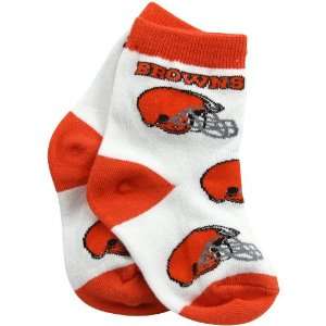NFL Cleveland Browns Infant All Over Team Logo Bootie Socks   White 