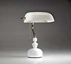 Conoco White Desk Table Lamp or Bankers Lamp or Piano Lamp Light