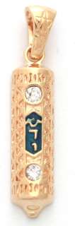 Oriental style Mezuzah Gold Filled Pendant  